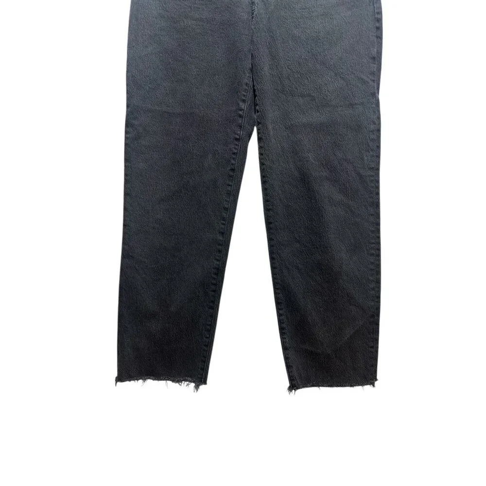 Madewell Perfect Vintage Straight Jeans Womens 28 Black High Rise Classic Casual - Picture 8 of 15